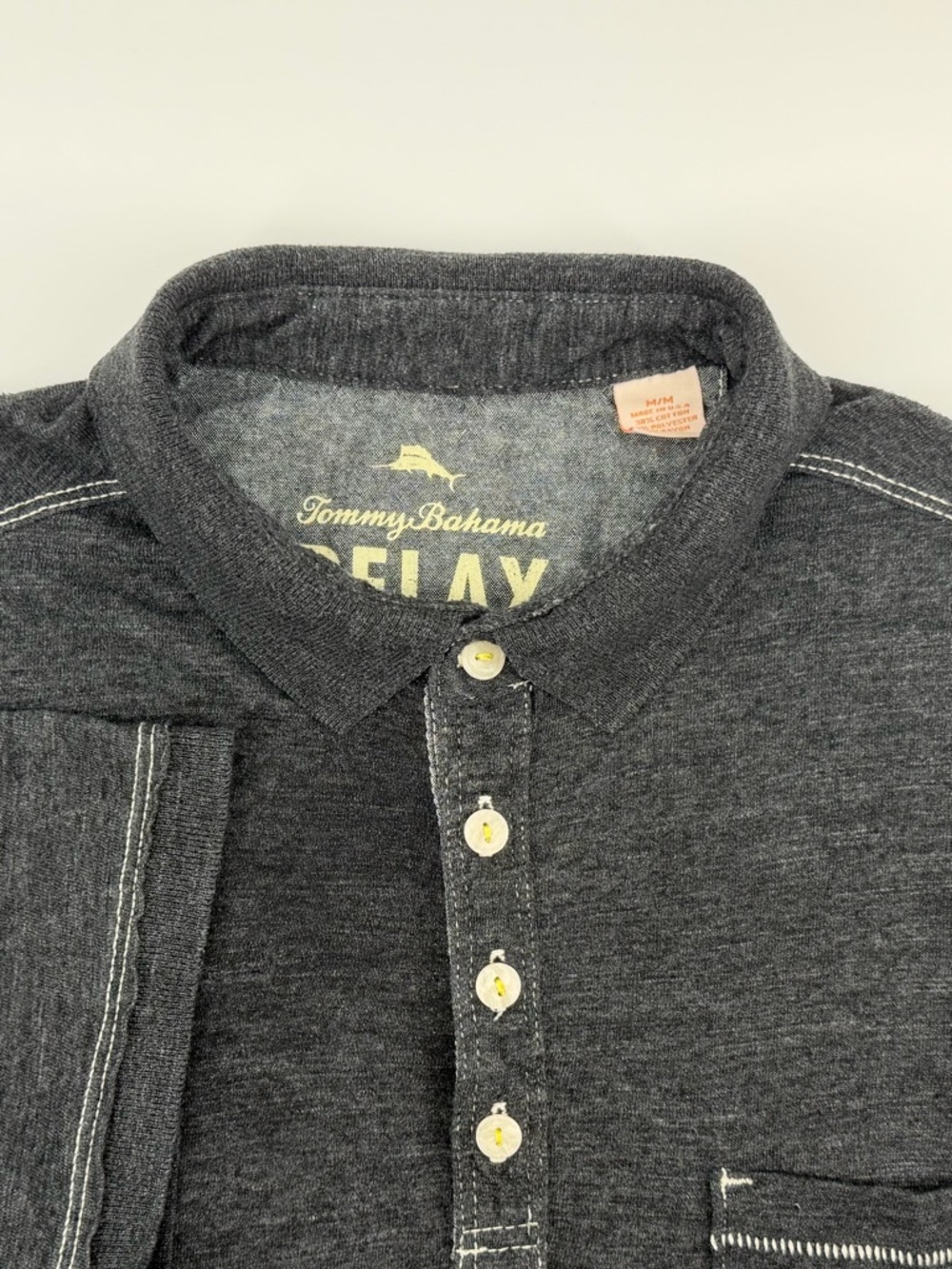 Tommy Bahama Men's Charcoal Gray Polo Relax Shirt Men’s M